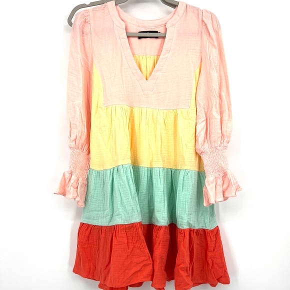 Tuckernuck Sorbet Colorblock Lightweight Gauze Kenzo Dress  Size Large  NWOT - Picture 2 of 6